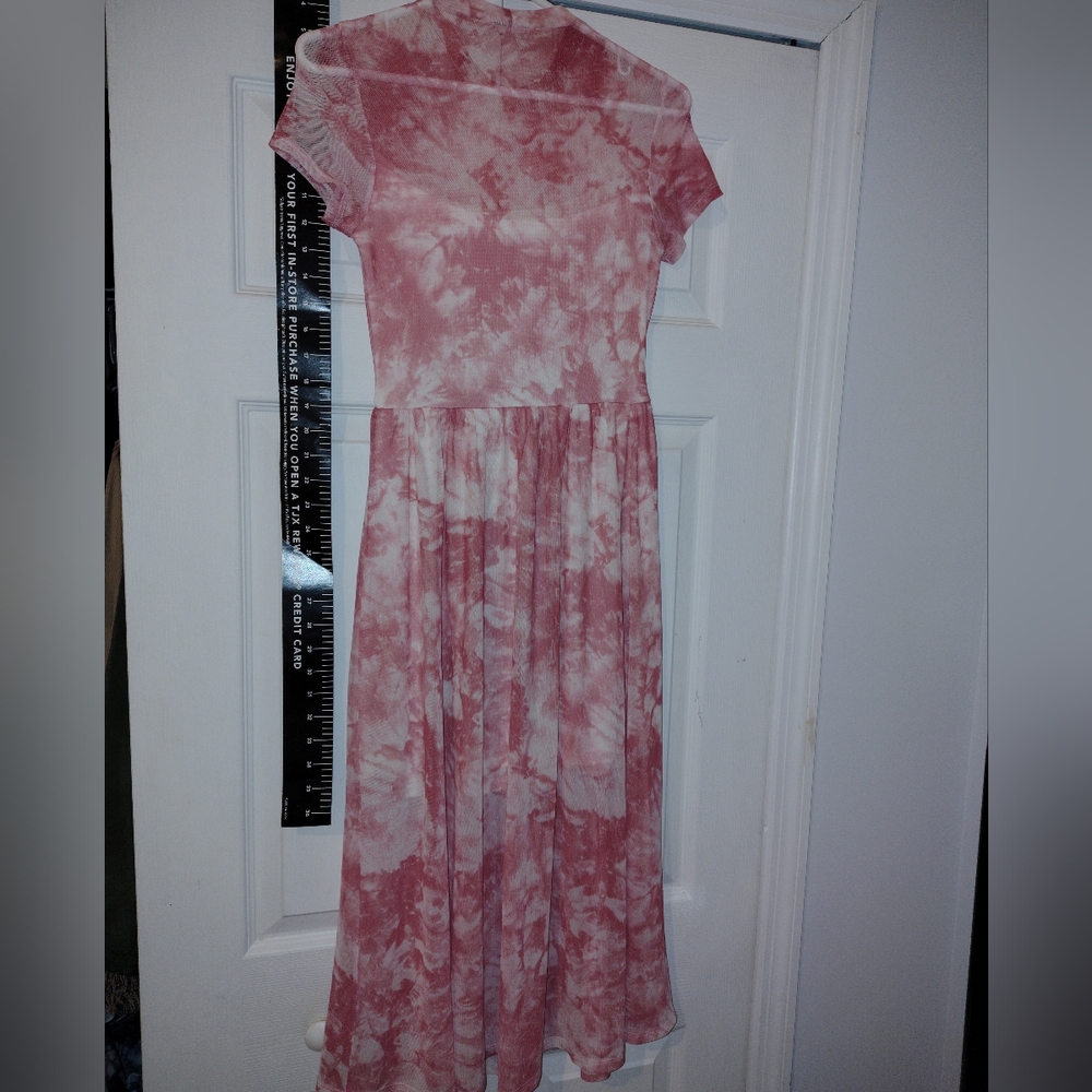 Pink Tie-Dye Short Sleeve Dress Maxi Small Full Length New 🆕 - Picture 6 of 11